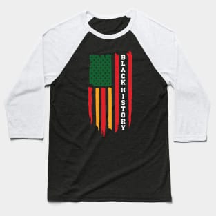 US Flag Black History African American History Baseball T-Shirt